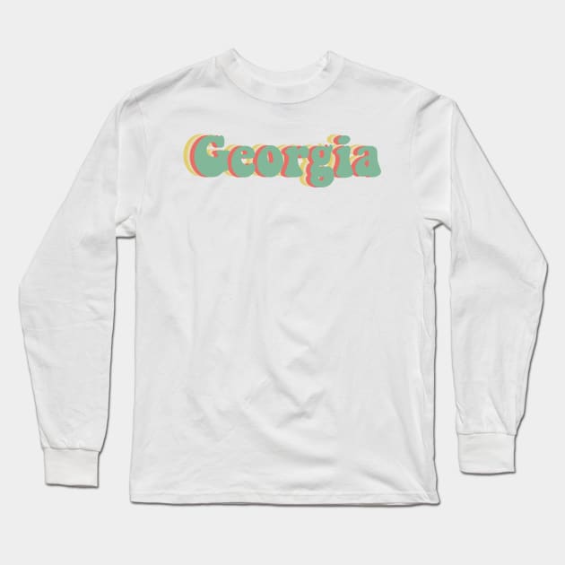 Georgia 70's Long Sleeve T-Shirt by JuliesDesigns